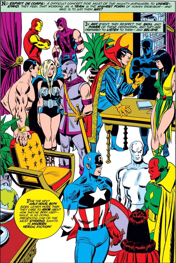 Re-reading the #BronzeAge Avengers vs Defenders saga - classic #SalBuscema art. 'One of the most stirring sights in modern heroic fiction!' #Avengers #Defenders #Marvel #comics