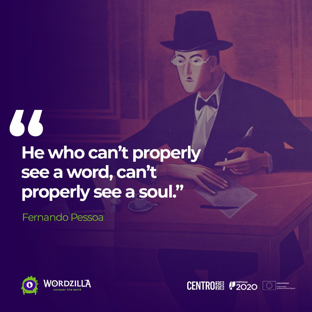wordzillastudio's tweet photo. “He who can’t properly see a word, can’t properly see a soul.” (Fernando Pessoa)
And we translate, subtitle and interpret wholeheartedly. :D
#words #Soul #fernandopessoa #translate #subtitle #interpret #translation #subtitling #interpretation #wordzilla https://t.co/Fkhp5GeawF