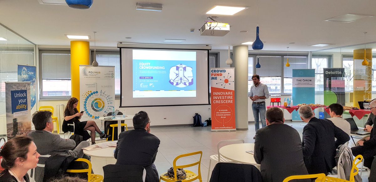 PoliHub's tweet photo. Non solo banche, venture capitalist e business angel: per raccogliere capitali startup e PMI hanno a disposizione anche l'equity crowdfunding. Se ne è parlato durante il 4° incontro dello #StartupGrowthProgram con @CrowdfundmeIT . Scopri i dettagli su https://t.co/INbLhOkdhx https://t.co/RHu6mXhBjW