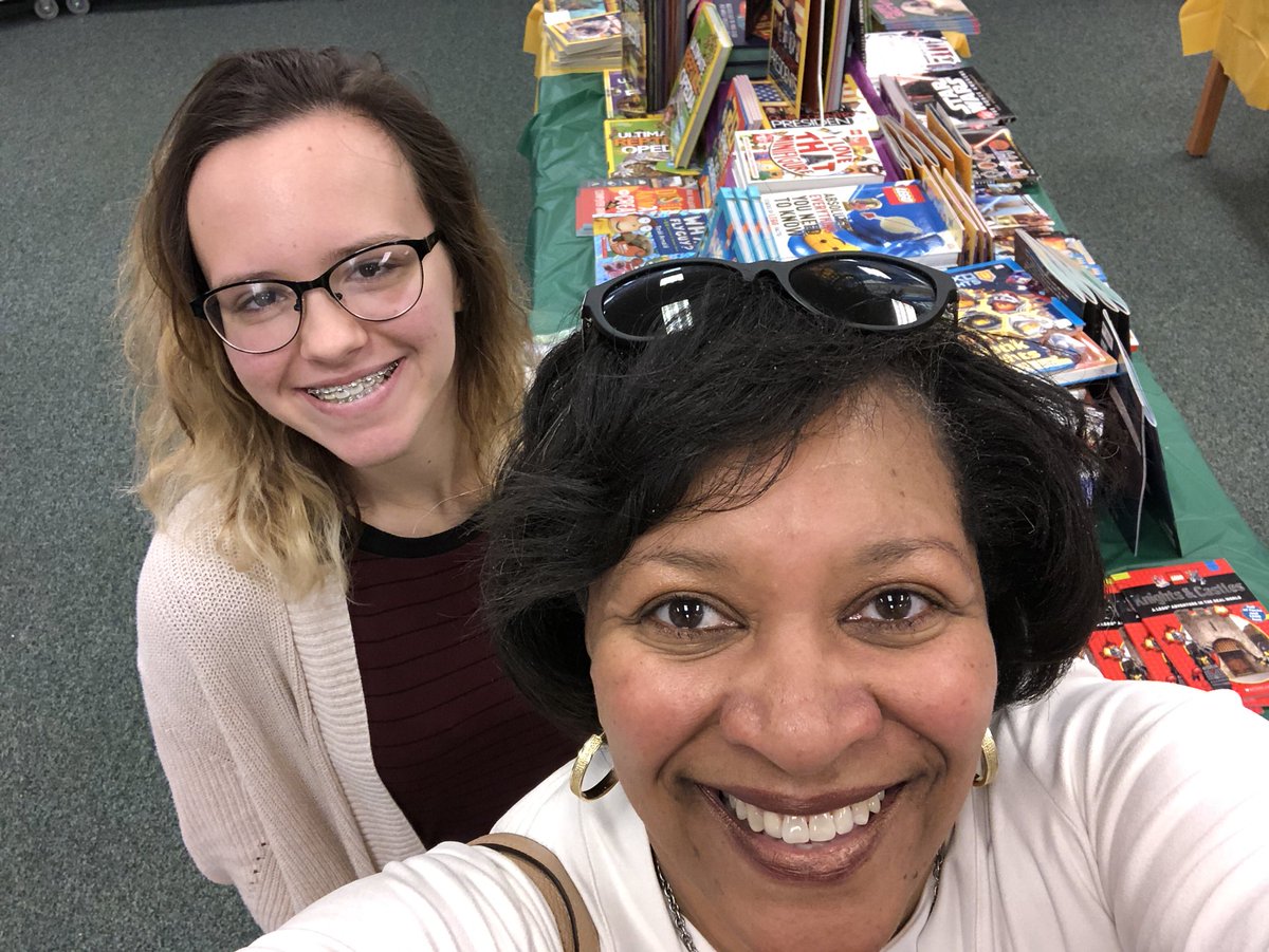 Me and my #JobShadow! @SSS_Spartans Lari Johnson and I are breezing through the day together! Tours with visitirs from Nepal @WjhsNc and @PowhatanES and a myriad of other activities & events today! #JOCO2020 #Allaboutthestudents