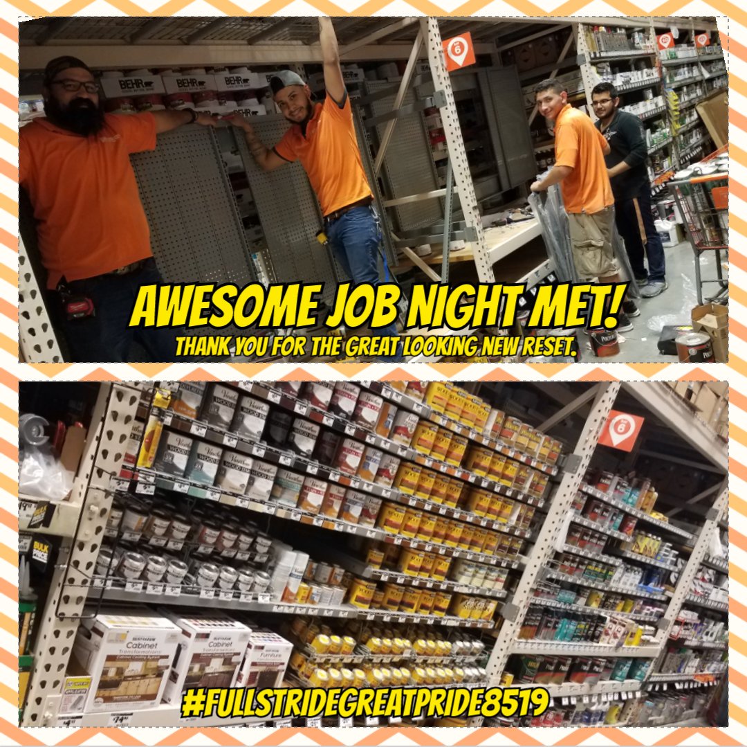 ASDS0516's tweet photo. Awesome way to start a new week and welcome D24 sales! 😁👍🔥
Thanks Night MET for a great Minwax reset. Our associates and customers love it! #teamwork #ptadventures #oneteam #kickitinthebutt #orangepromise  #fullstridegreatpride8519 @sonnyboy825 @THDNina @Extreme8519 @Fred_160 https://t.co/Abfk44W7yX