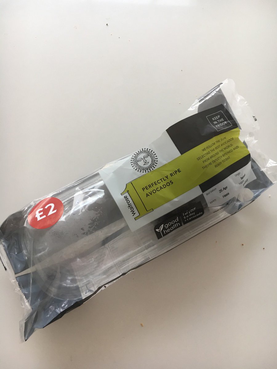 JessicaWandless's tweet photo. @waitrose why is it necessary to have this much plastic for 2 avocados? I know everyone hates a bruised avo 🥑🥑 (as you can see in the photos, I enjoyed one earlier and it was delicious) but a (non recyclable) film and a plastic punnet is a bit excessive!! 1/2 https://t.co/fUCLWUGcvu
