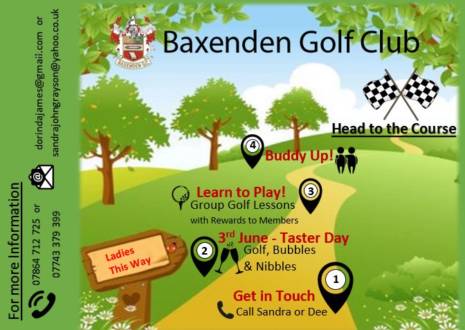 A message from our Ladies Section.

Ladies, ever considered playing golf? Baxenden Golf Club is offering you a unique pathway into the game. Want to know more? Why not get in touch?