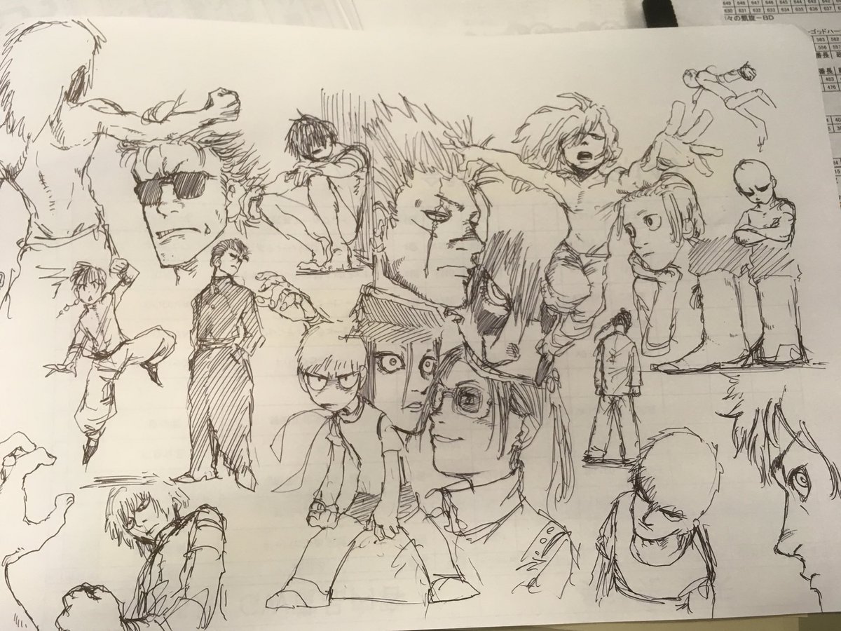 毎日の残業は落書きしてないとやってられない絵。細々とカリカリ。 