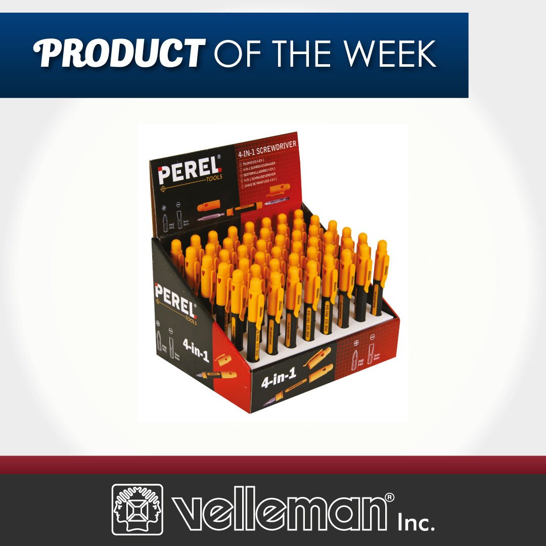 The Perel HSCR1D: Pocket Screwdriver Counter Display is our product of the week!

These handy multifunctional pocket screwdrivers are a  great product to display at the front of your hardware store or to give away as party favors. 

Available now: vellemanusa.com/products/view/…