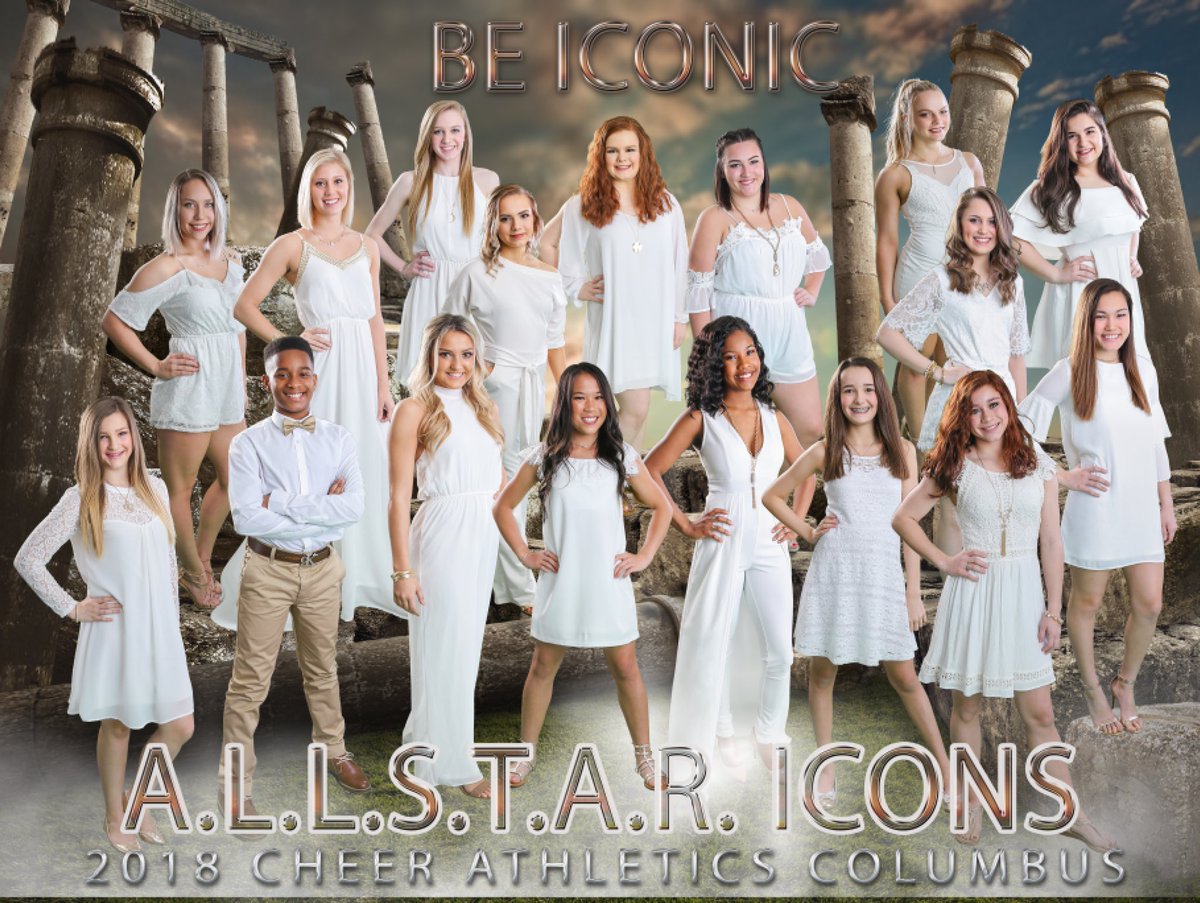2017-2018 Cheer Athletics Columbus Icons. These athletes are outstanding leaders and role models within our program and in their communities. We are PROUD to call them ICONIC! 💙🏛 #g3fca2a #CLAWosseum #theRISE #beICONIC