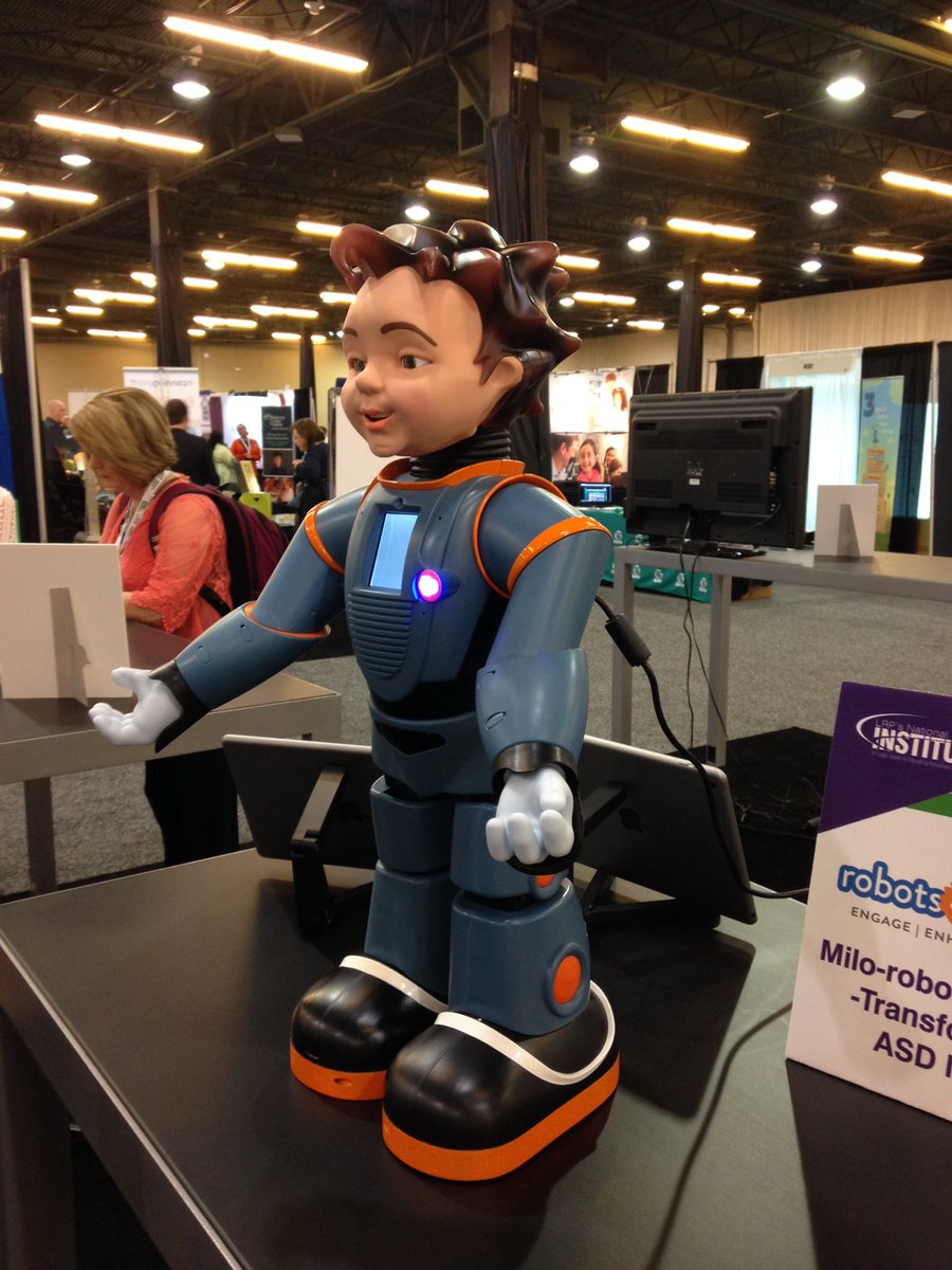 Milo, a very expressive robot, teaches social skills to Ss w autism. #LRPInstitute