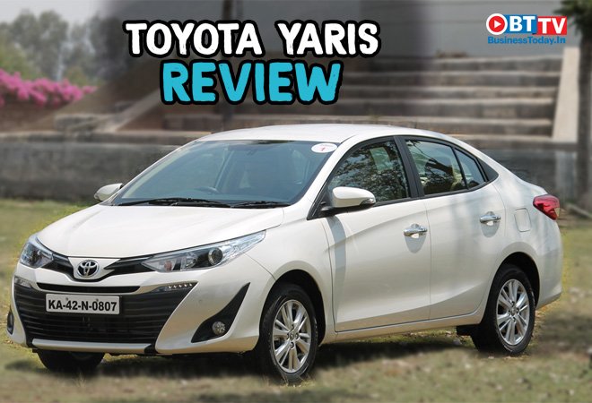 business_today's tweet photo. Sumant Banerjee, Associate Editor, Business Today, reviews #ToyotaYaris.  #Corolla #Honda #Etiosseries #Verna #foglamps #multimediasystem #dieselengine https://t.co/o2ReTAavXA https://t.co/ccXFWwTgXc