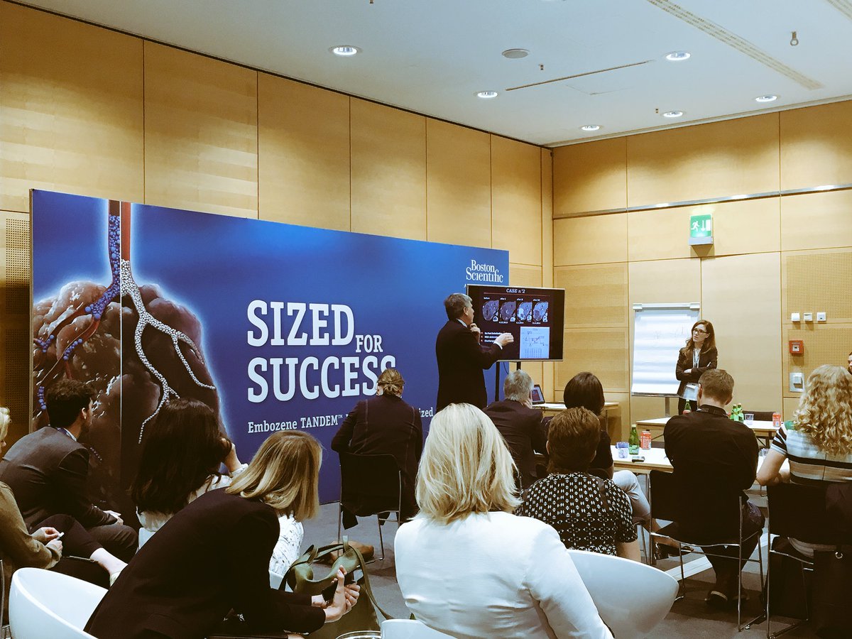 bsc_vascular's tweet photo. Great turnout at our #ECIO18 meet the experts session w/ Professor Franco Orsi sharing his tips &amp; tricks with the interactive mCRC Tumor Board #Embozene #Microspheres #EUOnly https://t.co/5Gip82mnW2