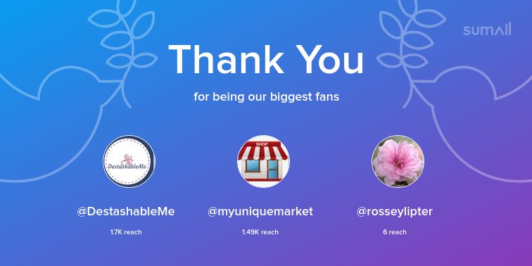 diyhandmade12's tweet photo. Our biggest fans this week: @DestashableMe, @myuniquemarket, @rosseylipter. Thank you! via https://t.co/wAFYpBWqIv https://t.co/vl1u73LaD8