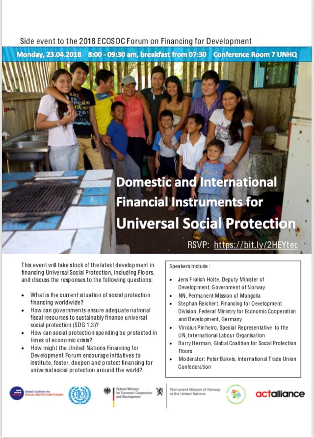 GunillaPalm's tweet image. This year’s outcome doc on #FfDForum2018 lacking formulations on financing #universalsocialprotection - our side event trying to highlight it @SocProtection @ACTAlliance @soc_protection @SvkInt