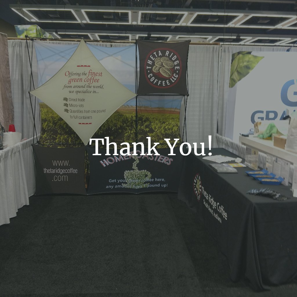 ThetaRidge's tweet photo. Thank you to all the great people that stopped in to see us in Seattle. We truly enjoyed visiting with you 🙂🙏 #scacoffeeexpo2018 #scacoffeeexpo #scaseattle2018 #specialtycoffee #coffeeeducation #coffeecertification #coffeeorigin #thetaridgecoffee #coffeeroasters https://t.co/PYVJcZIwjj