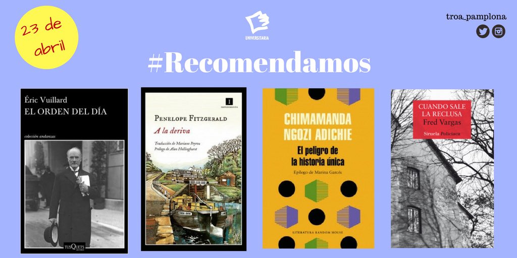 Si aún no sabéis qué libro regalar, os dejamos una selección de lo mejor de la narrativa actual #Pamplona #DiaDelLibro #recomendamos