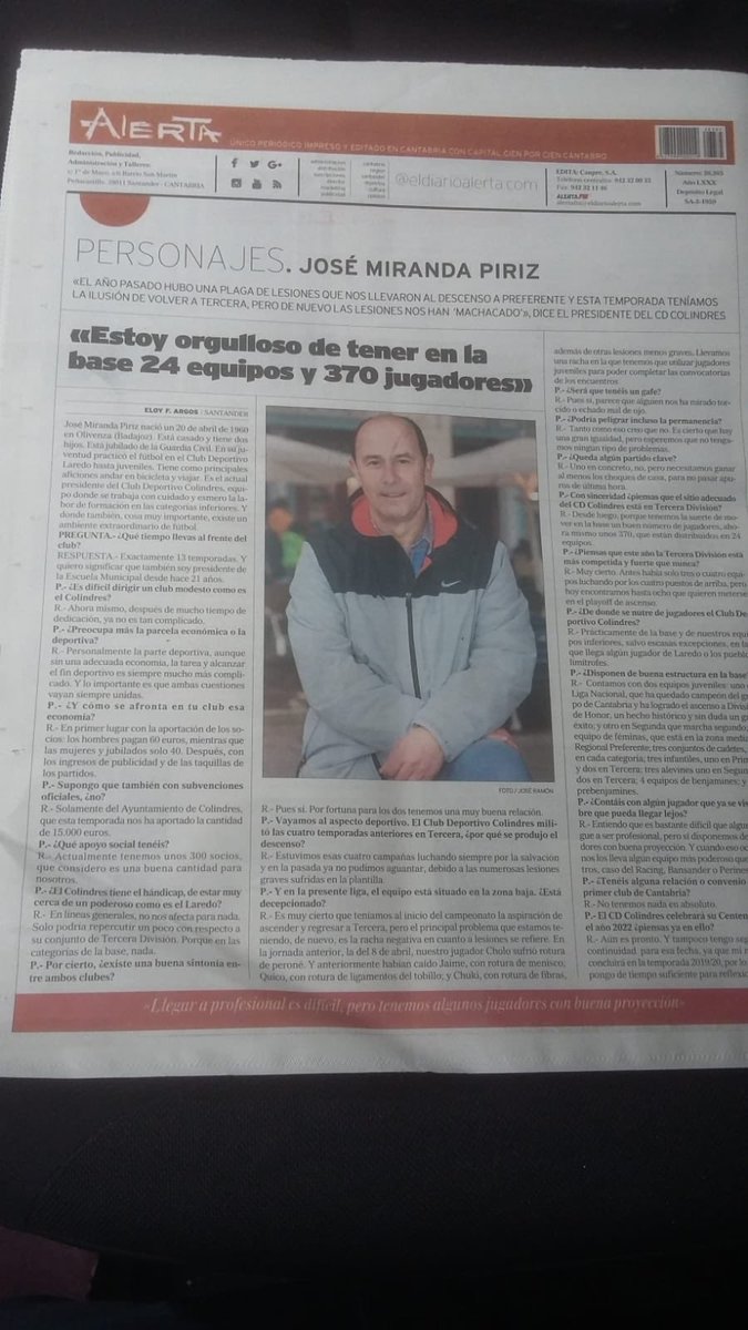 educan9's tweet photo. Hoy hablamos de JOSE MIRANDA PIRIZ.
Presidente del CD Colindres y de la escuela municipal.
Algo se está haciendo bien, todo pasa por creer, en un nuevo proyecto.
Suerte Presi https://t.co/tuaG0PiI4T