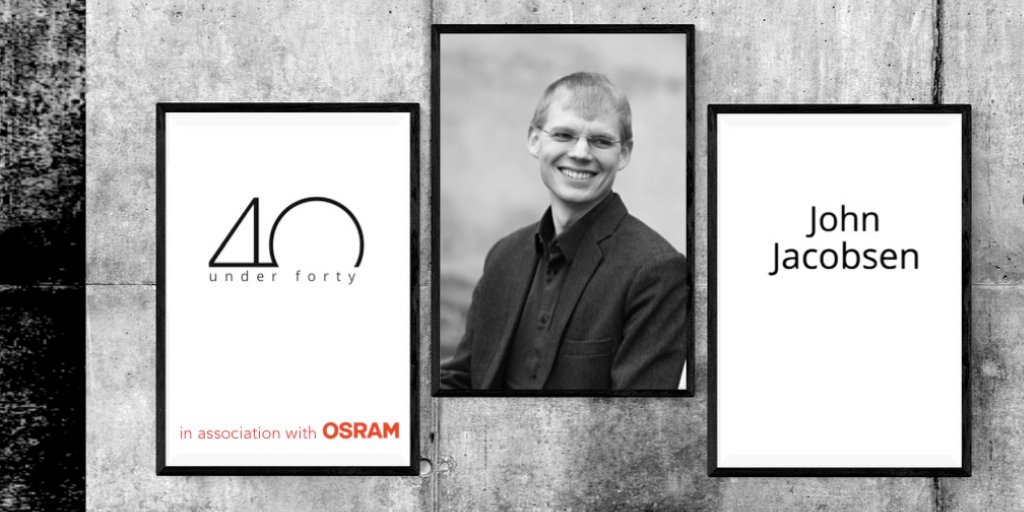LDAwards's tweet photo. Congratulations! John Jacobsen, class of 2018, #40Under40Lighting! https://t.co/hiQCuIYURt #lightingdesign @OsramCOM @schulershook https://t.co/aycLcZfsZp