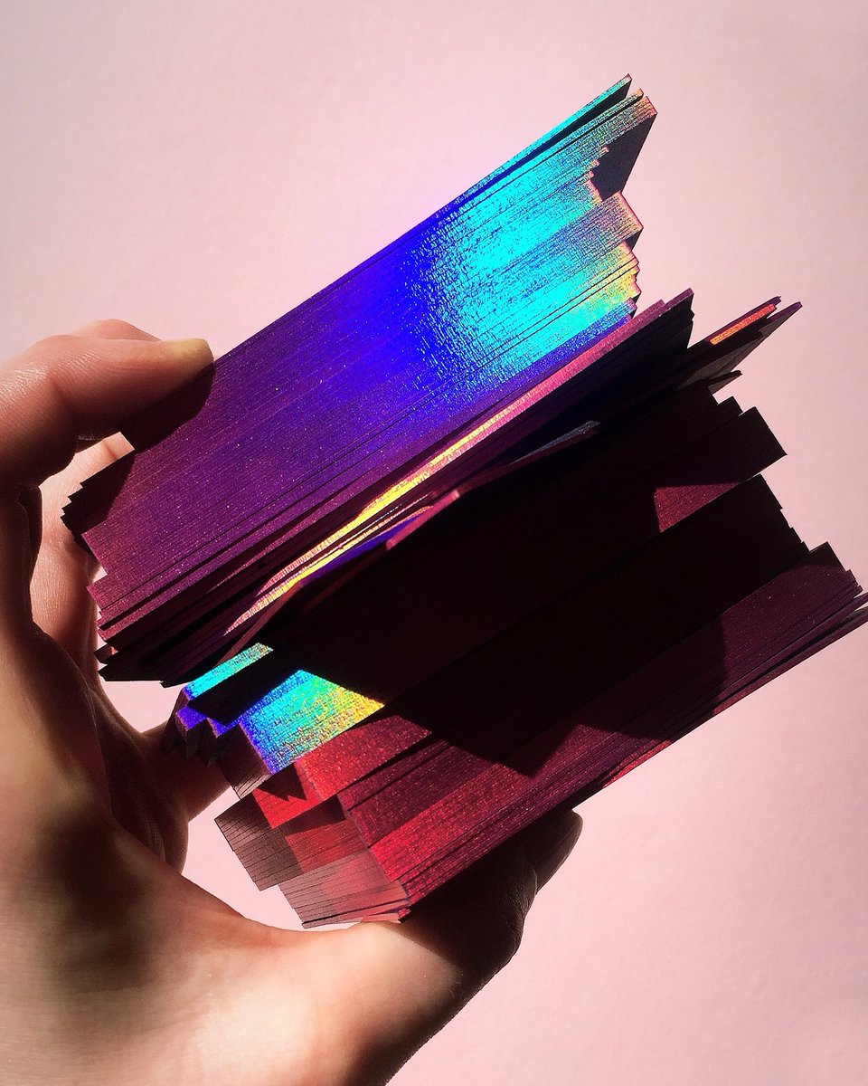 dot_studio_'s tweet photo. Holographic edge 🌈🌈🌈🌈🌈🌈Business cards #Foiling #foilededges #edgegilding #holographicfoil #edgefoiling #Businesscard https://t.co/QgG2xZ3qpk