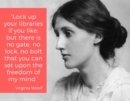 UN_Women's tweet photo. “As a woman, I have no country. As a woman, my country is the whole world.” -- Virginia Woolf. #WorldBookDay #MondayMotivation https://t.co/FgZpXWg8wB