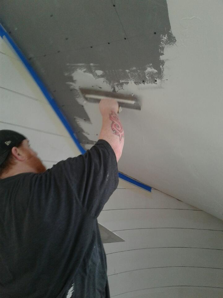YankeePlasterer's tweet photo. Check out this contoured stairway plastered by my cousin Kevin. The most skilled hand in Southeastern Massachusetts. Need some top quality plastering? Inbox me for details and contact information. #plastering #troweltrade #skilledtradesman #construction https://t.co/D7eAqMfWzO