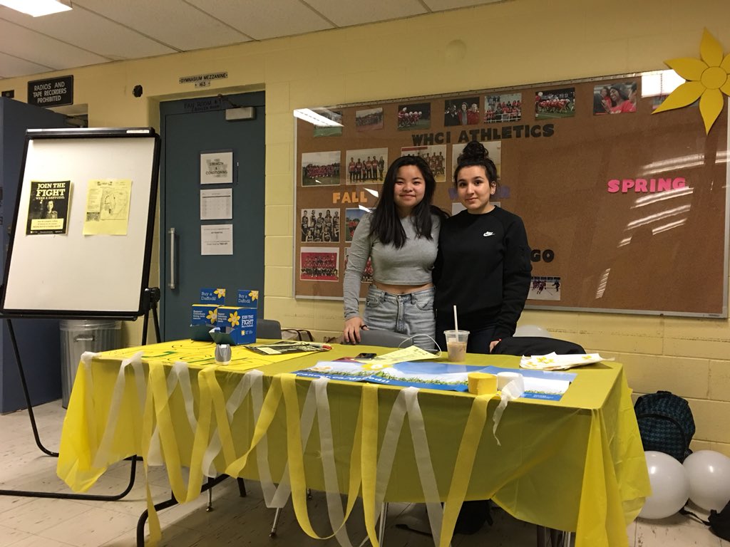 WHCIWarriors's tweet photo. Our 6th Annual Run for Cancer in support of the @cancersociety and Daffodil Month is underway! @tdsb @HPE_TDSB @_WHAC @WHCIguidance @WestHillLibrary #JoinTheFight https://t.co/19vJYk0WNs