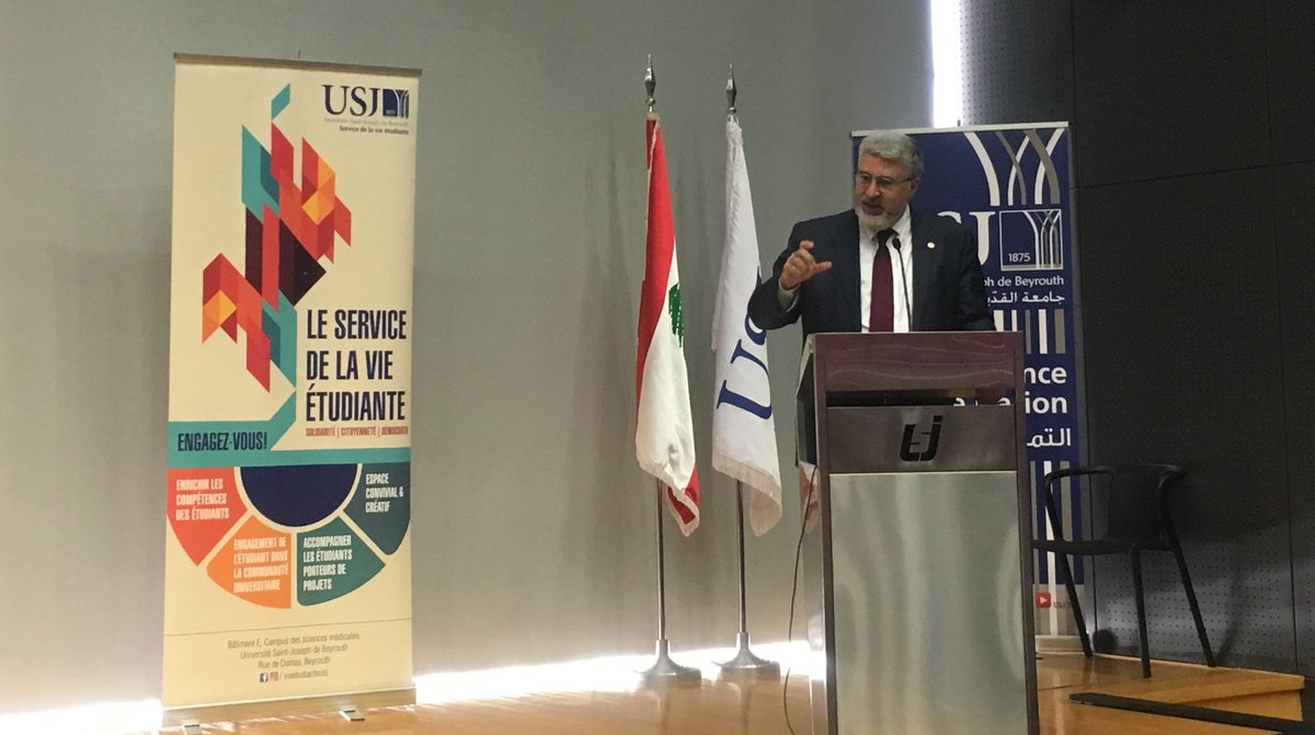 CCE_AUB's tweet photo. President @DrFadloKhuri during the opening of the 2018 @AUB_Lebanon @USJLiban #NGOFair: "we’ve taken the first steps to revise the core curriculum at AUB that will expand CCECS’ mandate to create volunteering opportunities for experiential learning." https://t.co/Qxz5KNI1sc