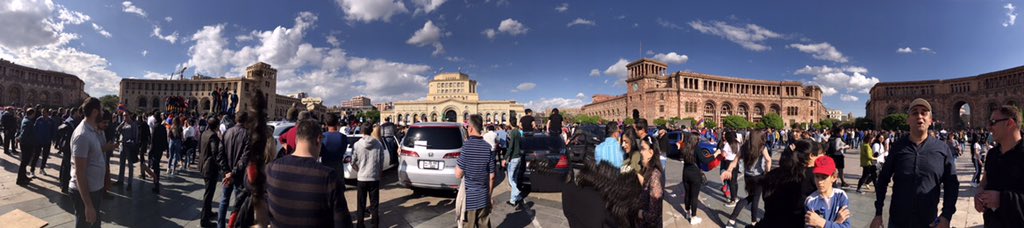 mnvartik's tweet photo. We celebrate 🎉 #SerzhSargsyan’s resignation #RejectSerzh #RejectSerj We did our step!!! #MakeAStep #Revolution https://t.co/IaKQgVcdkz
