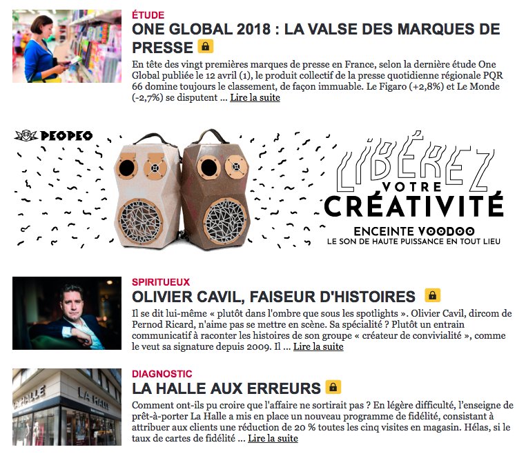 LaBigAddress's tweet photo. Il y a quelques mois, la #startup @PEOPEO_Boombox était nommée lauréate de #CUS2017. L'un des gains : une campagne de bannières dans le 13h de @Strategies. Après une 1ère partie de campagne la semaine du 26 mars, la 2ème partie est pour cette semaine 😀 https://t.co/0EfWNZArQE