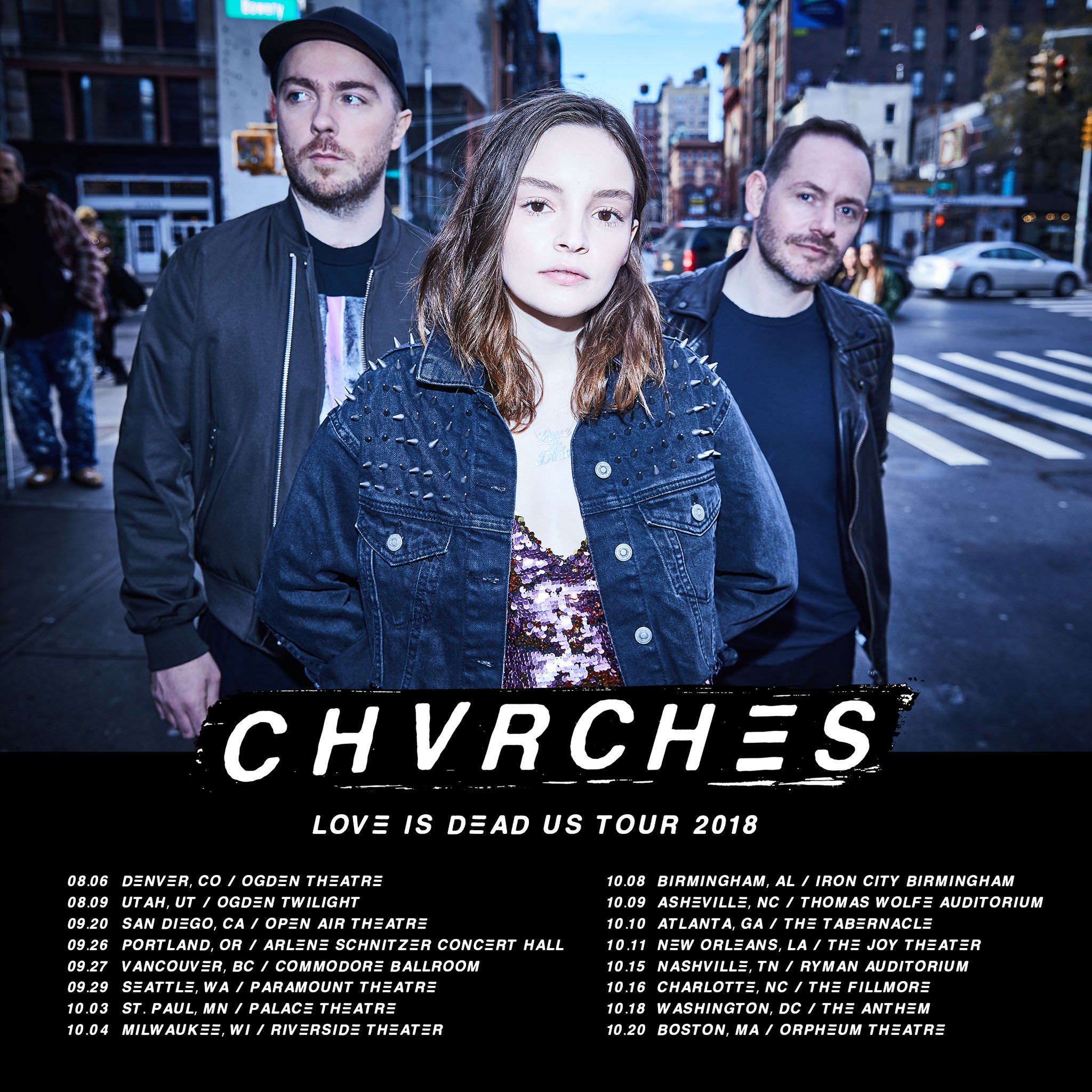 CHVRCHΞS on Twitter "Love Is Dead US Tour on sale Friday, 4/27 at 10AM