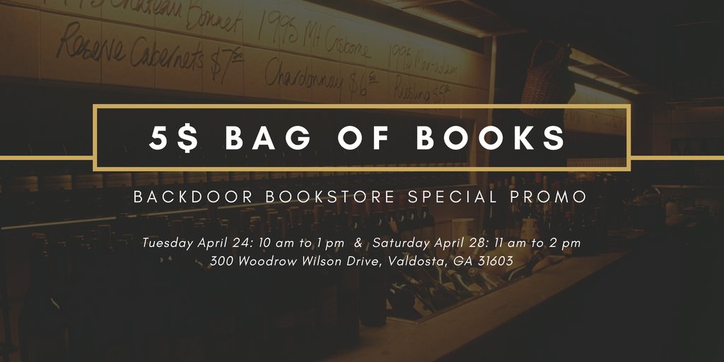 BackDoor BookStore is having a special sale before moving to a new building in June. Come support the Library by buying a bag. 
#BDBS2018