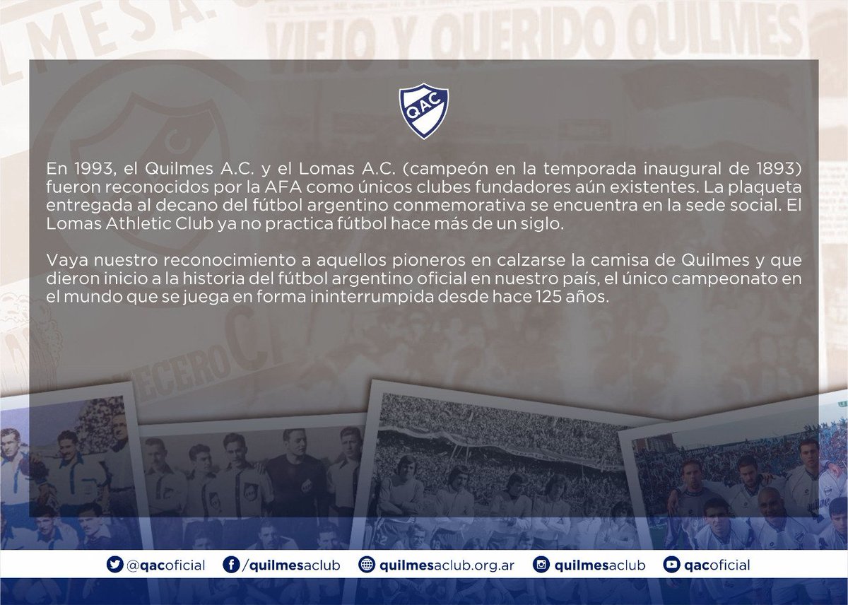 qacoficial's tweet photo. #EfemeridesQac 23/4/1893 - Primer partido de carácter oficial de la historia del fútbol argentino. Quilmes estuvo ahí. Conocé la historia. https://t.co/sd3CEota7Z