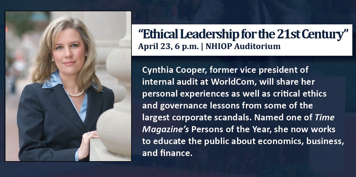 Nhiop Tonight Worldcom Whistleblower Cynthia Cooper Will Present Ethical Leadership For The 21st Century At 6 P M We Hope To See You There T Co Ji7wpgdcdi Nhiop Tonight Worldcom Whistleblower Cynthia Cooper Will Present Ethical Leadership For The 21st Century At 6 P M We Hope To See You There T Co Ji7wpgdcdi