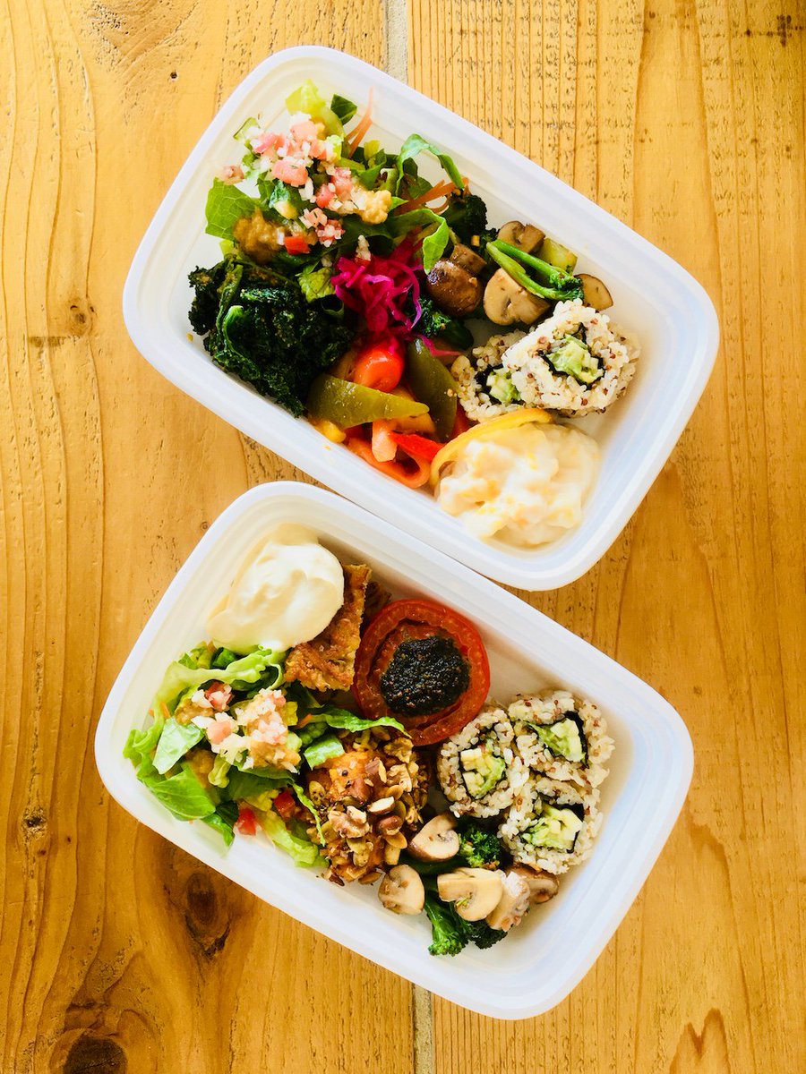 workshopvegcafe's tweet photo. Happy #MeatlessMonday! Did you know that our Protein &amp; Recovery Bento is a good source of fibre, plant based proteins, vitamin A, B2, B3, B6, B9, C, E  and K?! For more information about our two Meatless Monday Bentos, visit https://t.co/6KbLoGZ03R #veganbento #yvrvegan https://t.co/0TOXXGd9k4