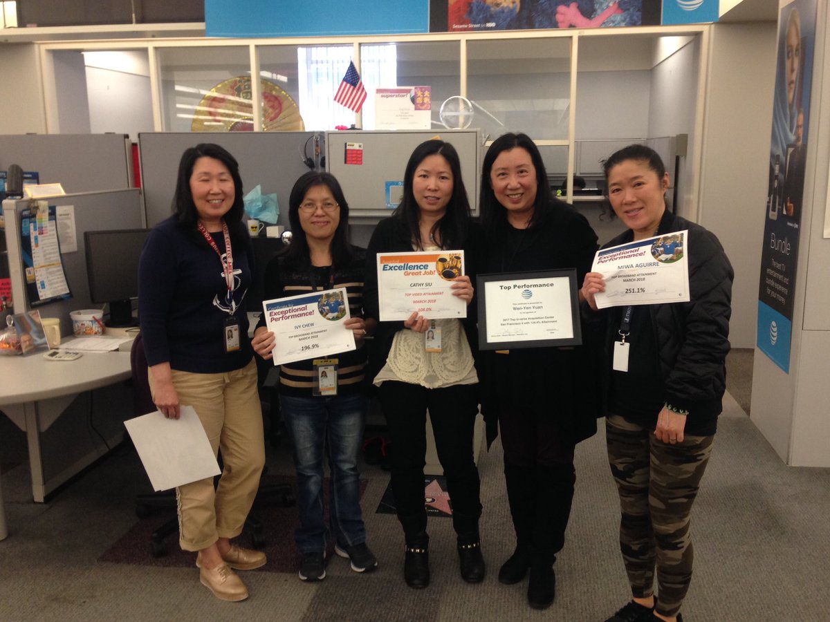 wy2748's tweet photo. Thank you to my CSM Maria's visit in SF! Recognized all Sales and Service Stars in March! @johnny_soliz @att_bayarea @anthonyetuggle https://t.co/AVpjPV5XH0