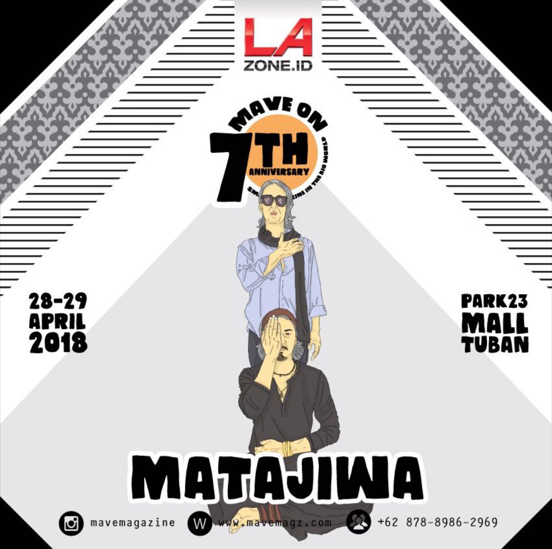 Matajiwa will be live and loud at Mave on 7th anniversary

Alongside with Dialog Dini Hari, Jason Ranti, Ballads of the Cliche

Sunday, April 29th 2018
At Park23 Mall, Tuban - Bali

matajiwaofficial.com