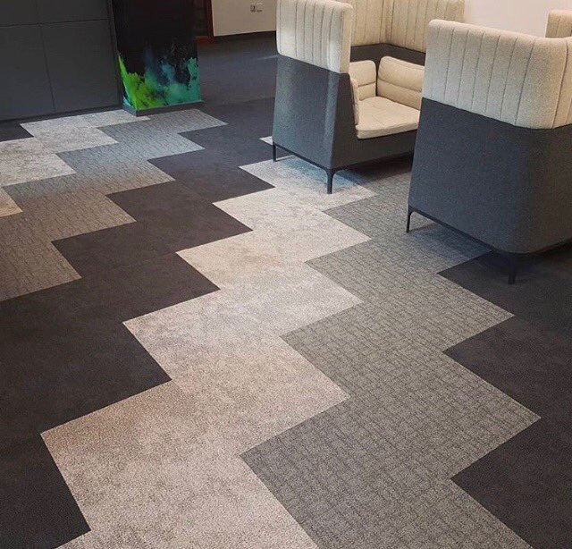 durafloruk's tweet photo. Excited to see our new freedom range being used by @unispaceglobal at their #Dublin offices. Great use of the storm and bark range in a zig zag pattern....#unispace #freedomrange https://t.co/CTbxhNIzE9