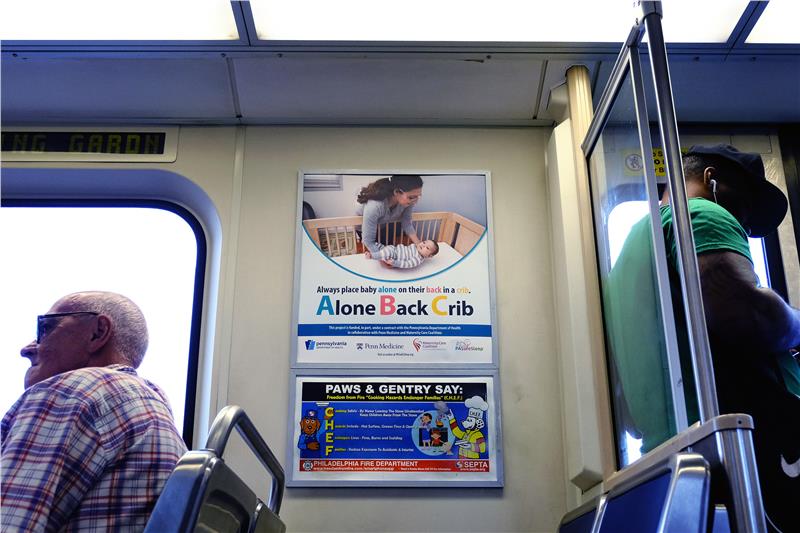 MCC_Home's tweet photo. We’re approaching a full year of the #PASafeSleep @SEPTAPHILLY ads! We’re spreading the word about #SafeSleep practices all over buses, the #MFL and the #BSL. Have you seen our ads around town? Tag @MCC_Home and use the hashtag #PASafeSleep! https://t.co/AjPapXHEeR