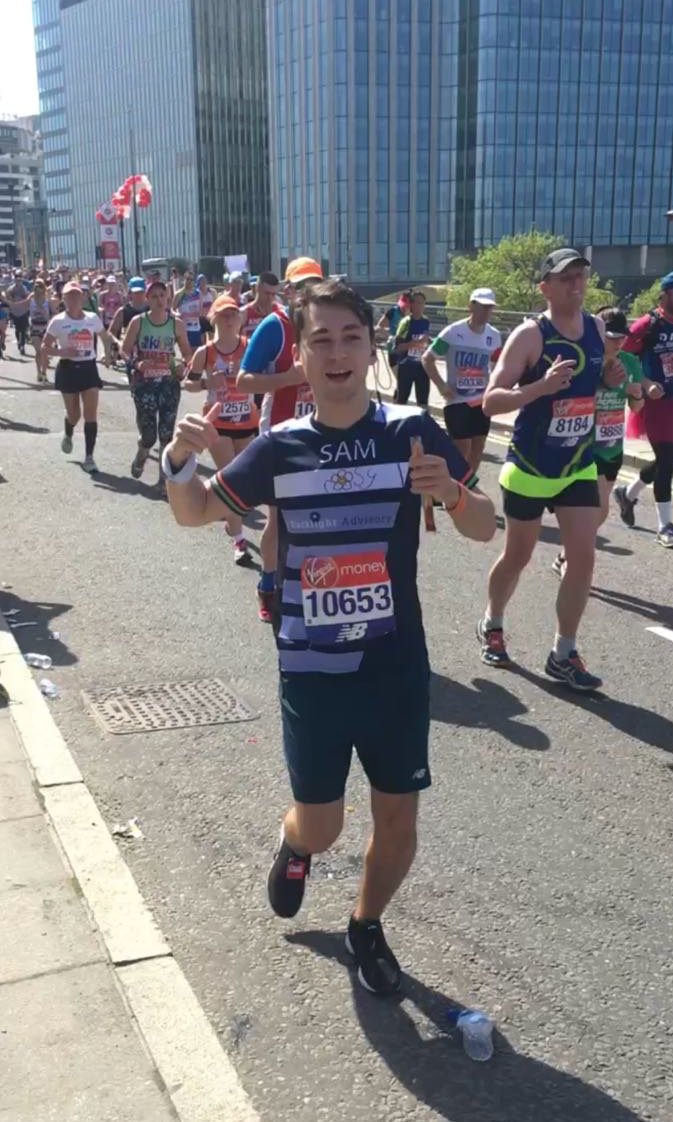 We had a very active weekend of raising money for charity, with Andy completing a 30 mile walk on Saturday, and Sam completing the London Marathon on Sunday. All in Blacklight colours! Well done to them both