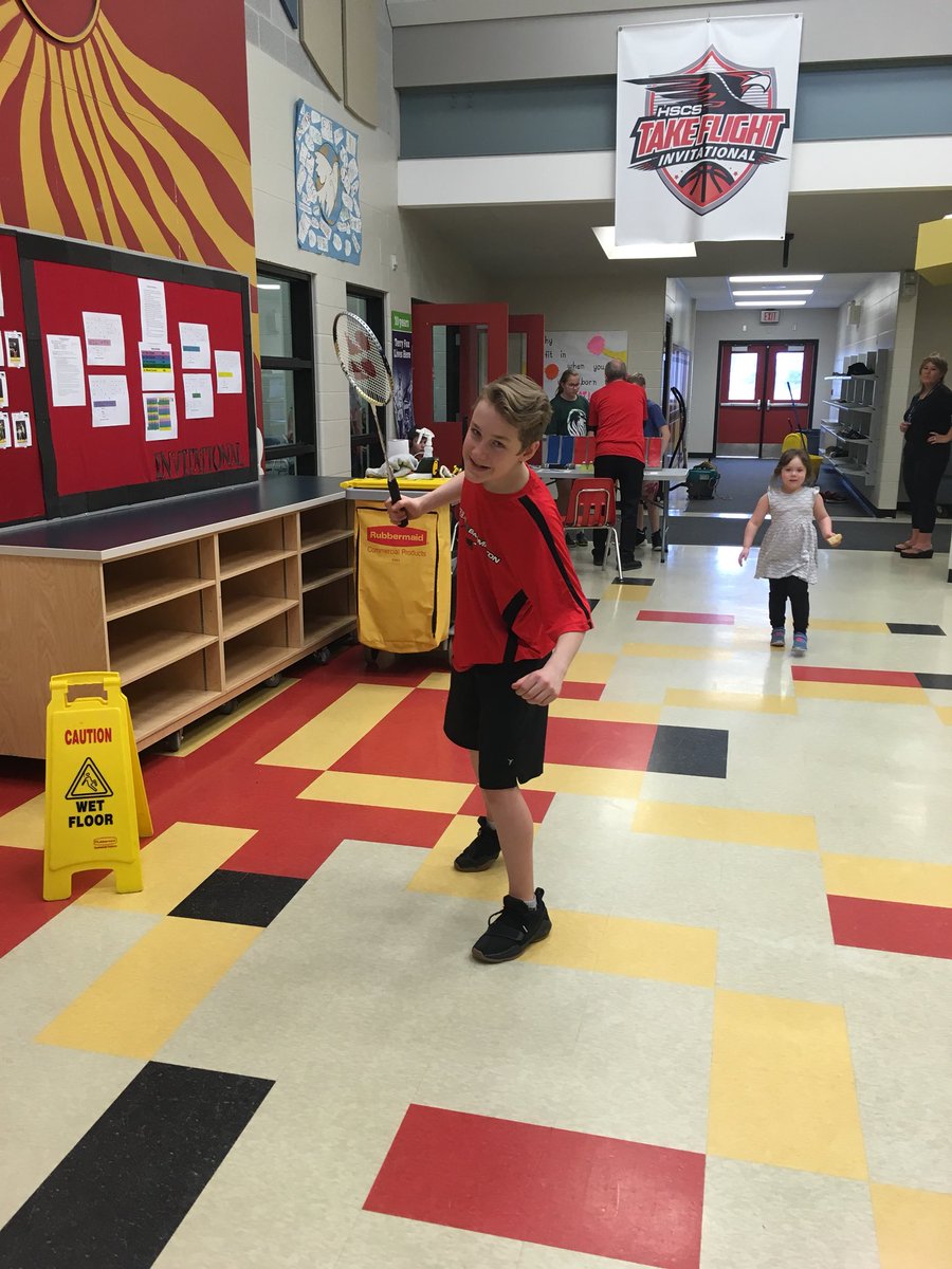 HolySpiritDevon's tweet photo. Another successful badminton tournament for HS! Thanks Mrs.Johns and Mr. Allan for all of your hard work. Way to #reptheF Holy Spirit! #flyerpride https://t.co/MgupUioWhN
