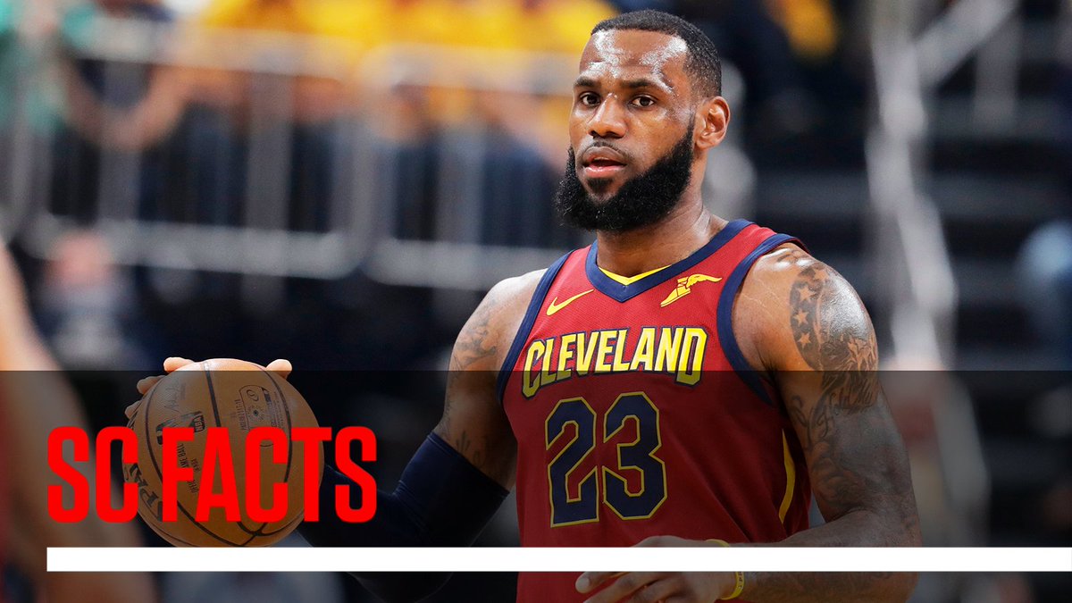 SportsCenter's tweet photo. Last night was LeBron's 61st career playoff game leading his team in points, rebounds and assists.

That's almost triple the amount of anyone else in postseason history. (via Elias) #SCFacts https://t.co/sPEuPYlsdH