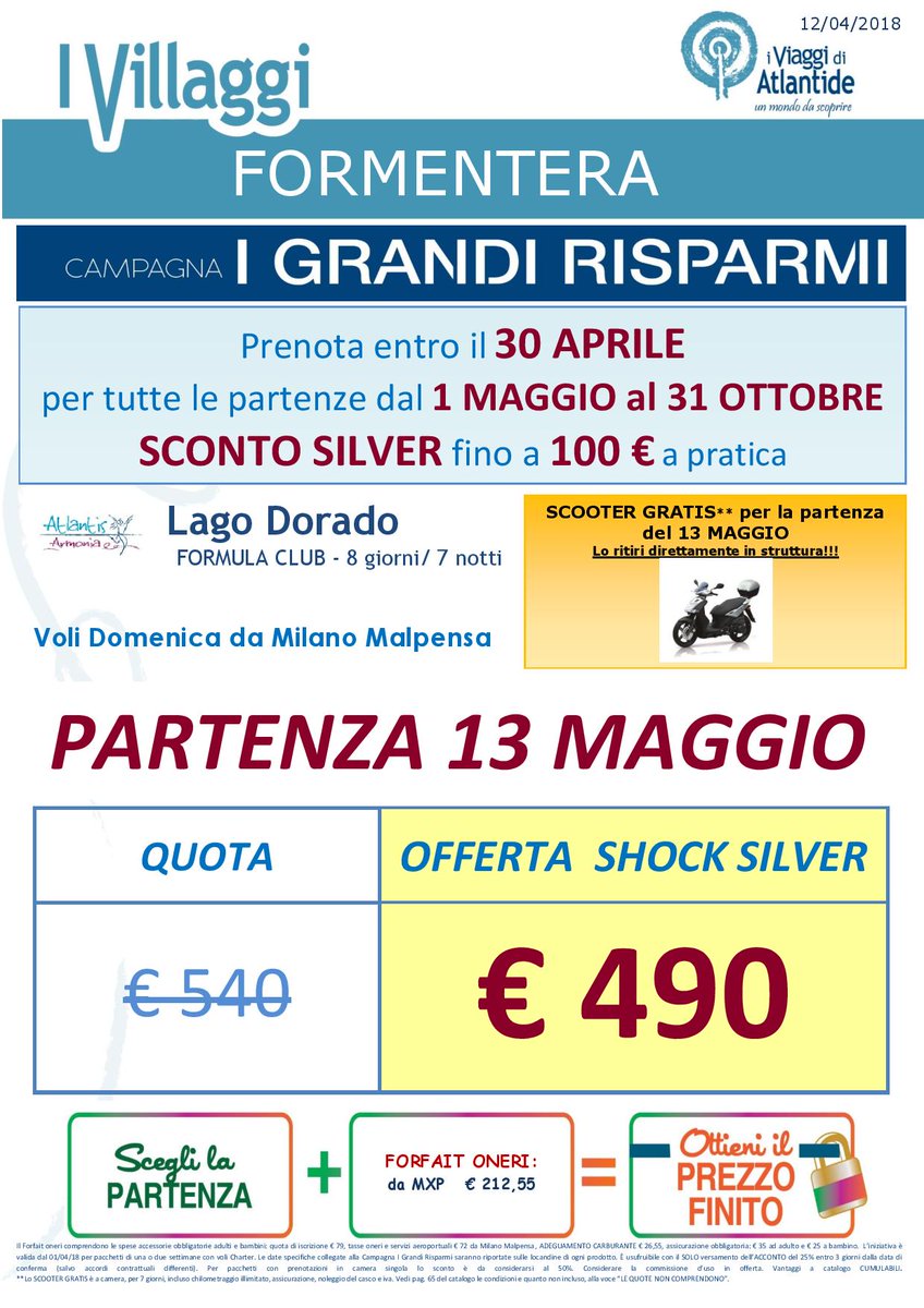 ViaggiAtlantide's tweet photo. Partiamo per #Formentera!!!🏖️✈️
Atlantis Armonia Lago Dorado 
Trattamento: Formula Club 
Partenza: 13 Maggio
Aeroporto: Milano Malpensa 
#Offerta #Scooter Gratis 🛵!

X info cliccate qua ➡️ https://t.co/Jrg45rwjfG

Per prenotare rivolgetevi alla vostra agenzia di fiducia!!! https://t.co/gdq4BxIa4i