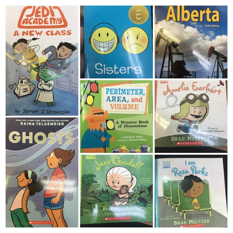 Grade 6 Reading of last Week. A lot of great books! My kids (and myself) are loving the Raina Talgemier graphic novels! #bookwhisperer