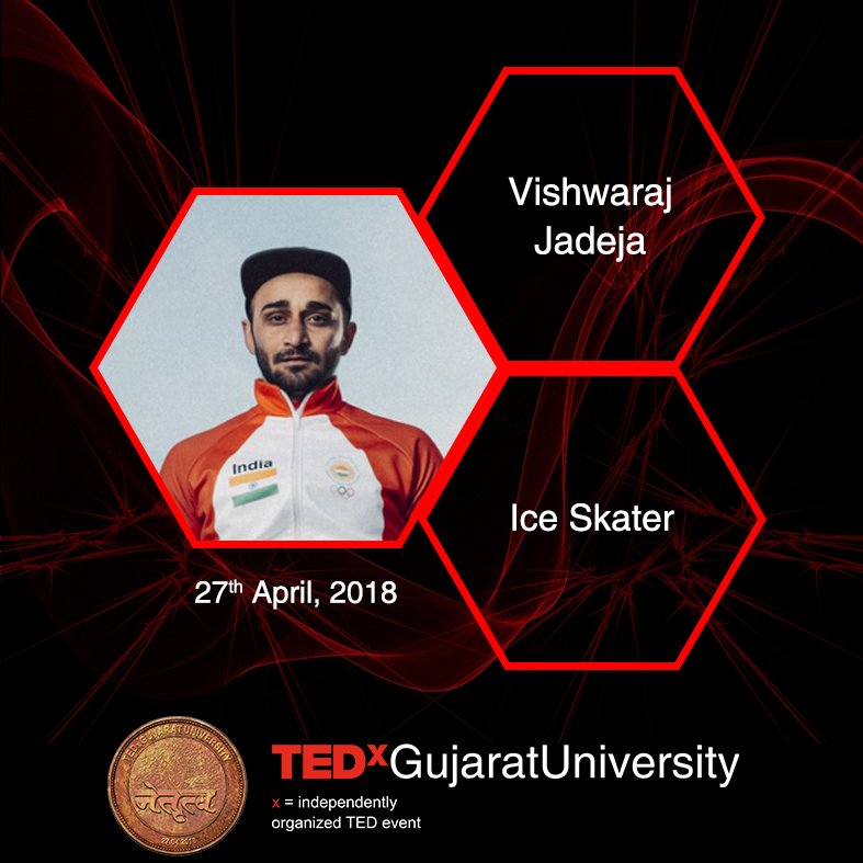 tedxgujaratuni's tweet photo. Introducing the TEDxGujaratUniversity Speaker, Vishwaraj Jadeja, Ice skater.

Did you grab your seat? Book it on https://t.co/waFbvUubzz

#iceSkating
#tedxgujaratuniversity 
#tedx2018 https://t.co/XTC9PX0vU9