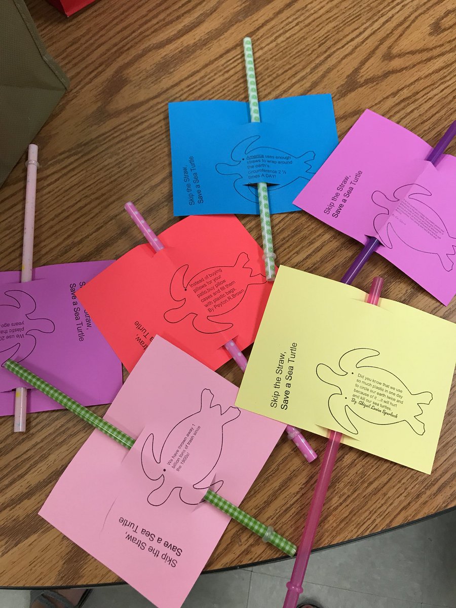 kggreen59's tweet photo. #Skip the straw- Save a Turtle #30 Day Bag Challenge #BESgameon 3 rd graders are up to the challenge https://t.co/0vprzJtRtD