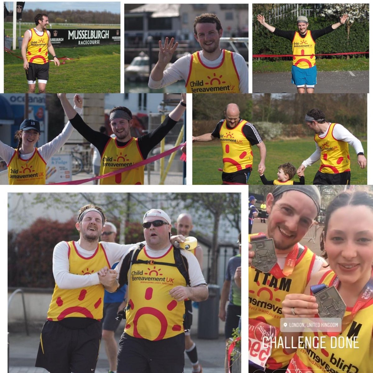 cbukhelp's tweet photo. A special mention for @7marathonmatt who ran 26+ miles each day in a different city for 7 consecutive days. By day 5 Matt had sunburns &amp; an injured knee but still completed the #LondonMarathon. A momentous achievement in memory of his mother-in-law Jane: https://t.co/hWwPJINuIH https://t.co/WlIYGpfJ5C