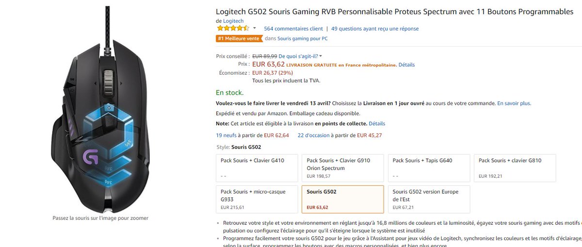 Pc_Gamer_Mania's tweet photo. @Logitech G502 Souris Gaming QUELLE SOURIS DE MALADE EN PLUS PAS CHER NOTRE LIEN SPÉCIAL POUR VOS PROCHAIN ACHAT  😀😍😍 : https://t.co/jpq1KEVaKm … …
#games #gamer #BH #sites #ps4 #pcgameur #pcprotable #france #bloggeurs #annonce #razer #souris #sourisgame https://t.co/YZJuNs5BOW