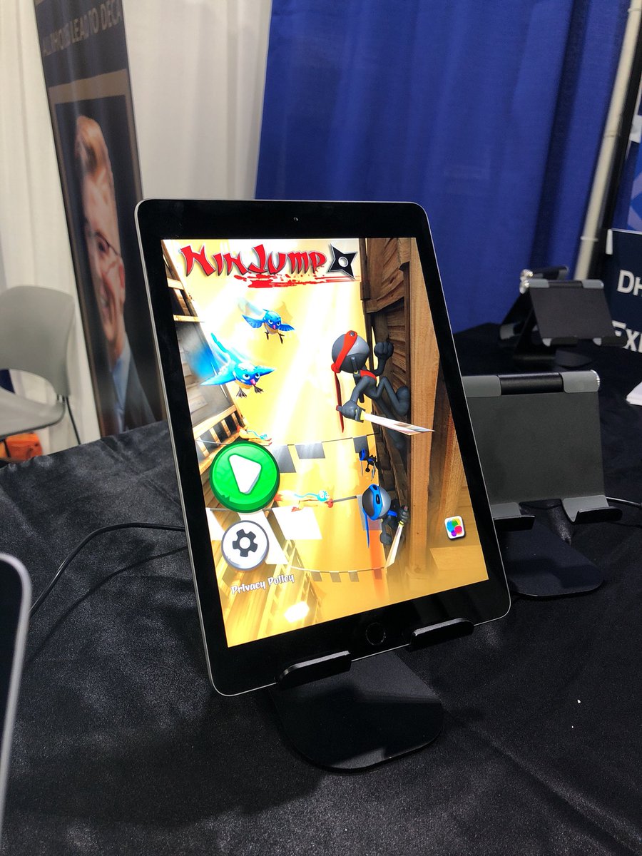 DhruPatel99's tweet photo. We are now doing hourly GAME GIVEAWAYS!!! Make sure to stop by the booth to play some Ninjump!!! https://t.co/IA98fTyRS2