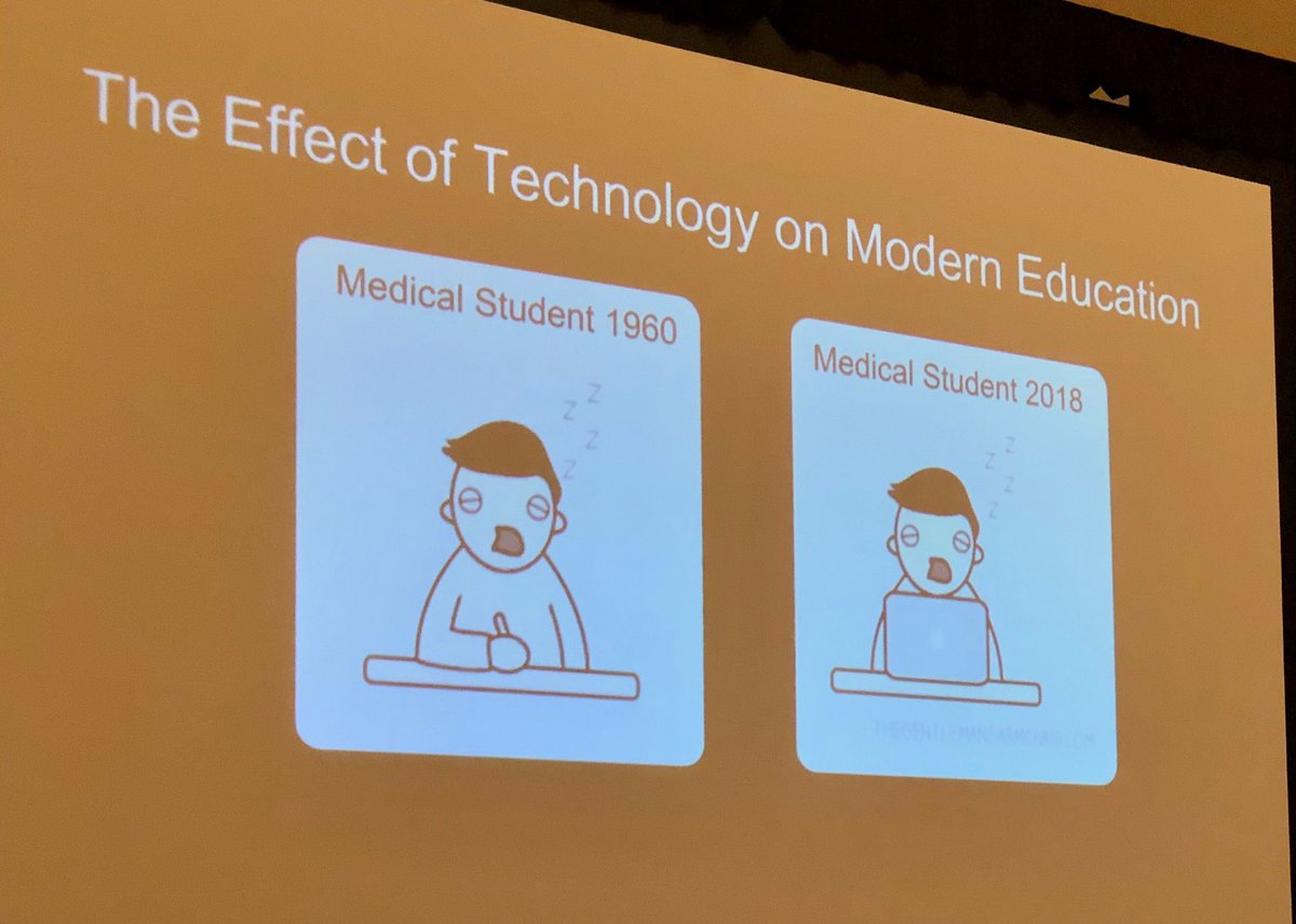 warrenwiechmann's tweet photo. Solid slide by @docpillow12 on technology — you just can’t drop the technology in and expect engagement or change #MedEd #CORDAA18 https://t.co/dEP7xVD3iQ