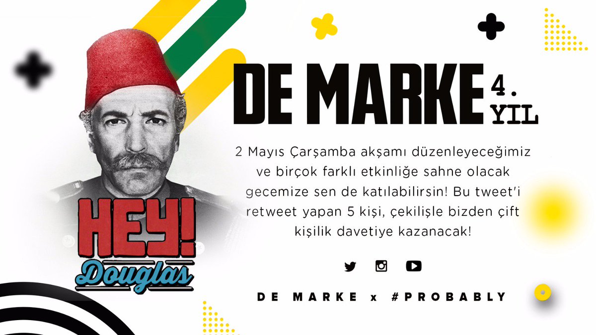 Bu tweet'i retweet yapanların arasından çekilişle belirleyeceğimiz 5 kişi, 2 Mayıs'ta düzenleyeceğimiz etkinlik için davetiye kazanacak. #Probably