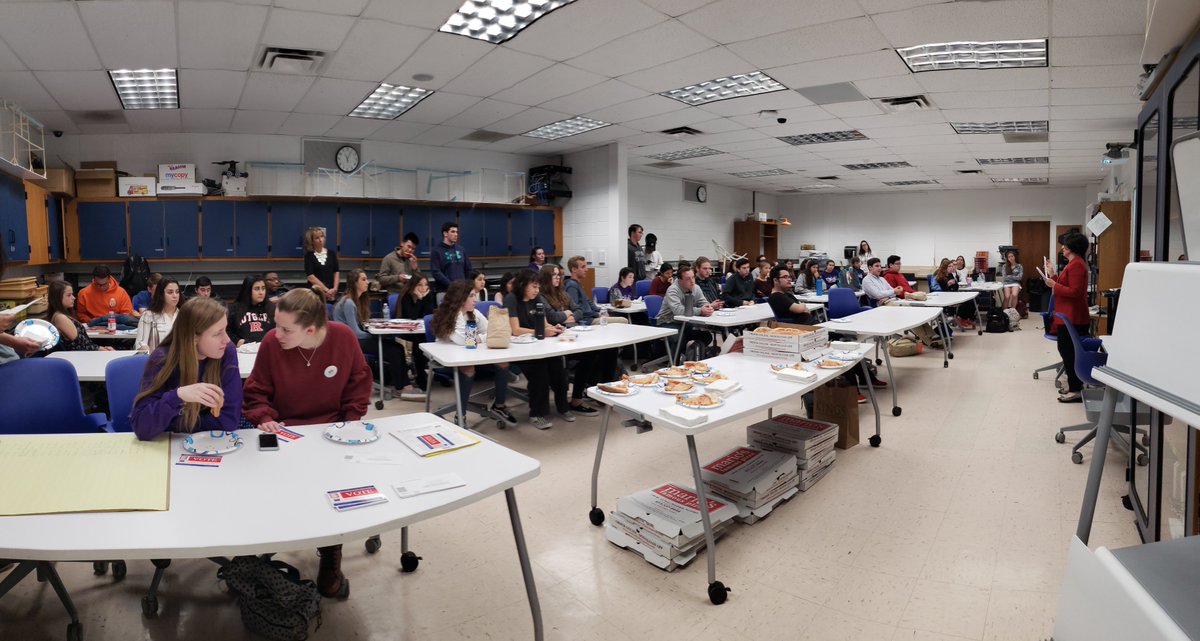 HumanitiesRHS's tweet photo. Thank you to our National Social Studies Honor Society for inviting a guest speaker from the League of Women Voters this past Friday.  It was so rewarding seeing our students registering to vote and being civically engaged! https://t.co/PMGMBYY6mE