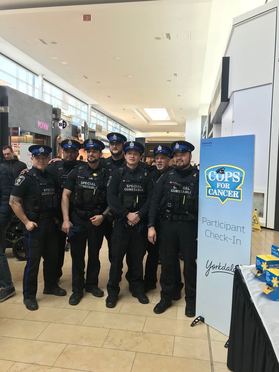 TOHousing's tweet photo. CSU shave it off for a good cause! Check out our CSU team taking part in the #Cops4Cancer head shave event at Yorkdale Mall this weekend! Our CSU team has taken part in the initiative since 1994 and helped raise $3,000 for the event on Saturday. Great work, team! #C4CTO #TCHC https://t.co/rOb0gJTRWx