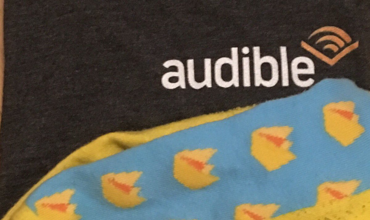 gallaugher's tweet photo. Thanks. @amazon & @google for sponsoring #HackTheHeights. Will be wearing my @audible_com shirt & @Firebase socks when teaching #BCSwift today. https://t.co/F0lxi4YiF8